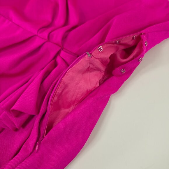 BCBGeneration ONE SHOULDER HOT PINK COCKTAIL DRESS WOMEN'S SIZE 12 LINED *FLAW* - Picture 8 of 16